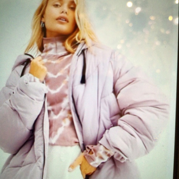 🥳2xHP Free People lilac dolman puffer jacket med. - Picture 4 of 10